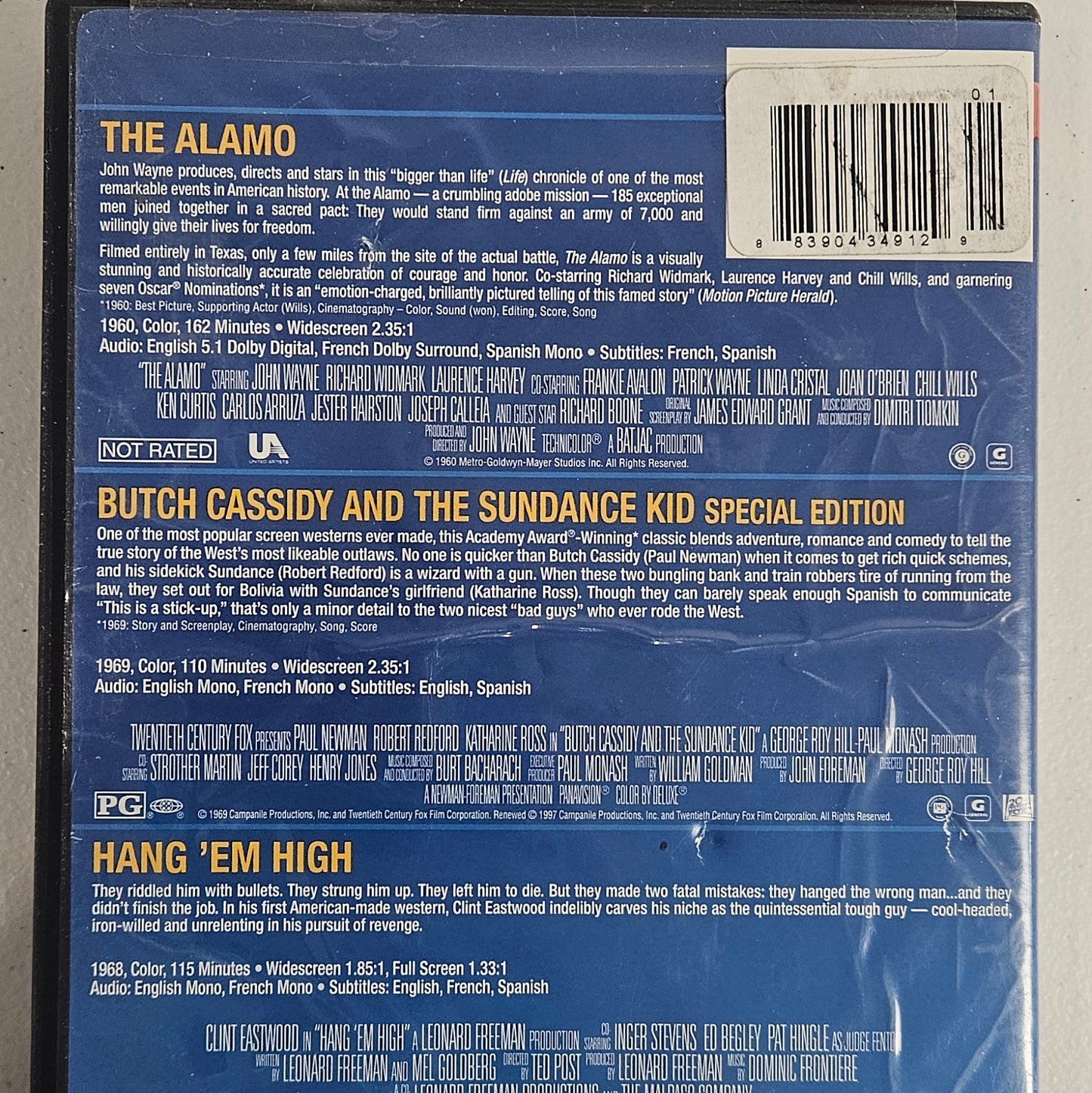 Triple Feature: Alamo / Butch Cassidy and the Sundance Kid / Hang 'Em High