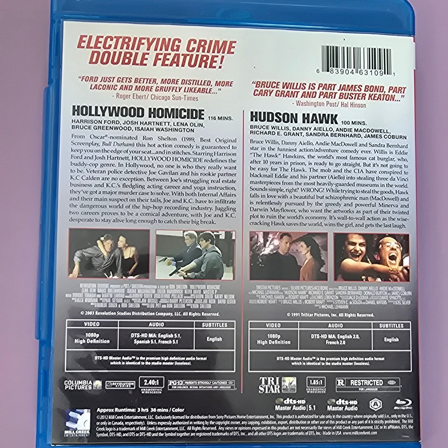 Double Feature: Hollywood Homocide and Hudson Hawk