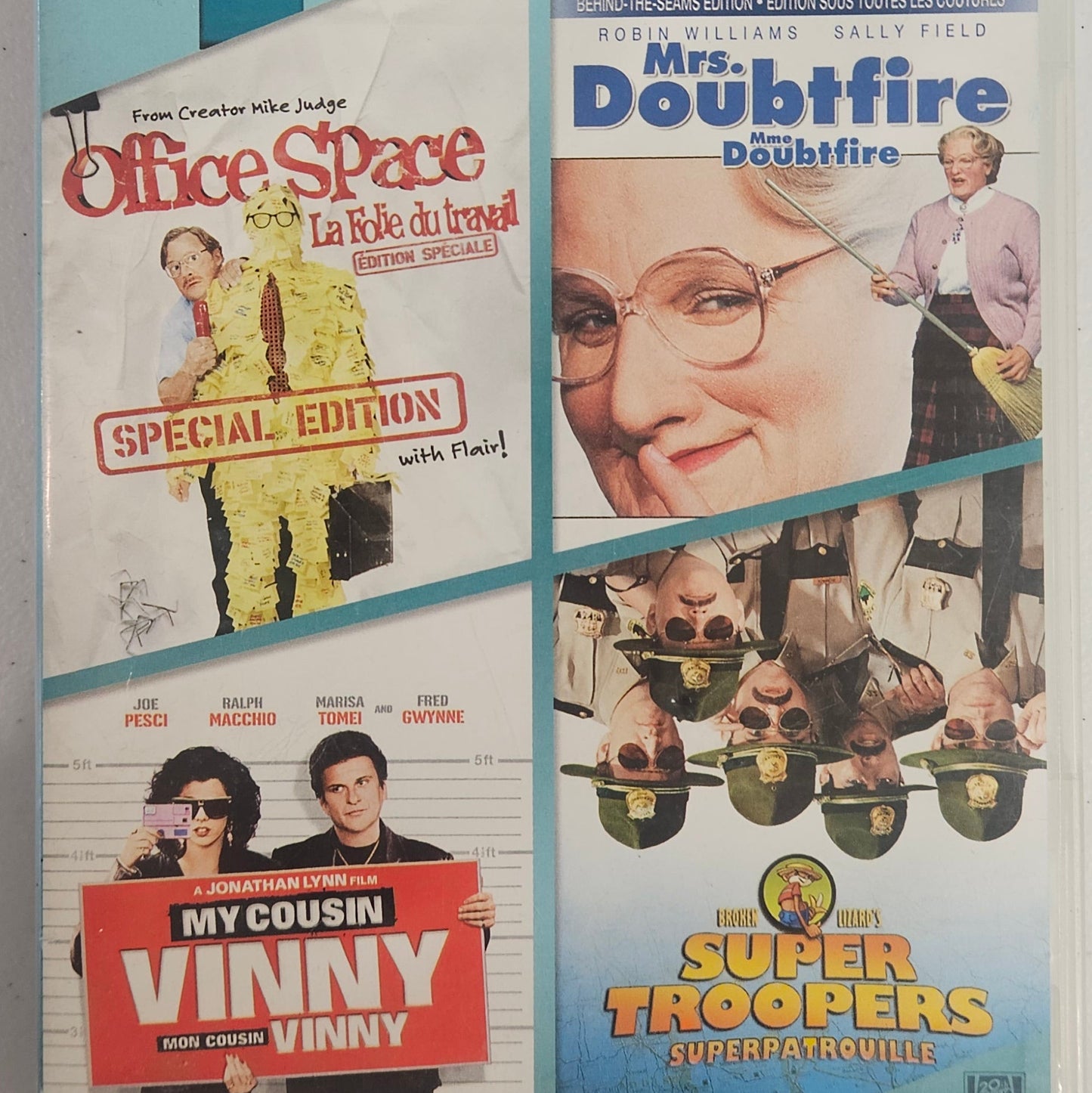 4 Comedy Film Favourites: Office Space / Mrs. Doubtfire / My Cousin Vinny / Super Troopers
